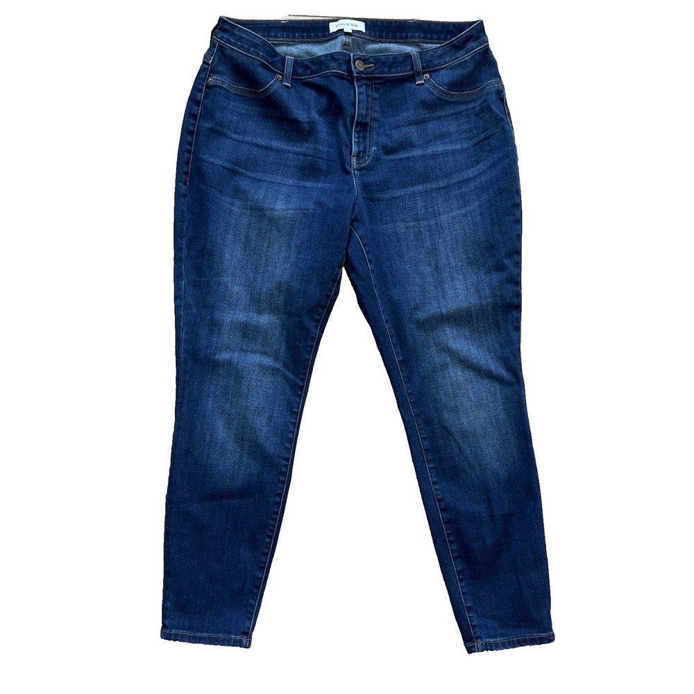 Henry & Belle Jeans Womens Plus 18W Dark Blue Wash Skinny‎ Jean EUC style 171305
